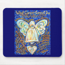 Blue and Gold Cancer Angel Mousepad by donnabellasangels Blue and Gold Cancer Angel Mousepad