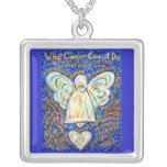 Blue and Gold Cancer Angel Necklace Jewelry necklaces