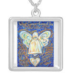 Blue and Gold Cancer Angel Necklace Jewelry necklaces