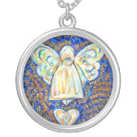 Blue and Gold Cancer Angel Necklace Jewelry necklaces