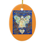 Blue and Gold Cancer Angel Ornament Customized ornaments