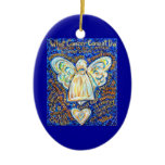 Blue and Gold Cancer Angel Ornament Customized ornaments