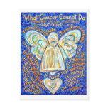 Blue and Gold Cancer Angel Postcard