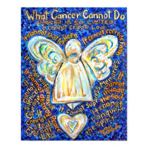 Blue and Gold Cancer Angel posters