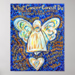 Blue and Gold Cancer Angel Posters