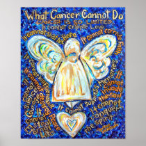 Blue and Gold Cancer Angel Posters