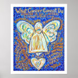 Blue and Gold Cancer Angel Poster (White Edge)