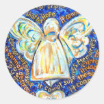 Blue and Gold Cancer Angel Stickers