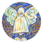 Blue and Gold Cancer Angel Stickers stickers