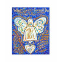 Blue and Gold Cancer Angel T-shirt (Text on Back) by donnabellasangels Blue and Gold Cancer Angel T-shirt (Text on Back)