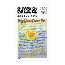 Blue and Gold Cancer Cannot Do Postage Stamp