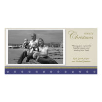 Blue and Gold Christmas Photo Card photo cards