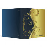 Blue and Gold Elegant Memories 3 Ring Binders