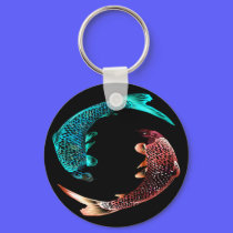 Blue and Gold Fish keychains