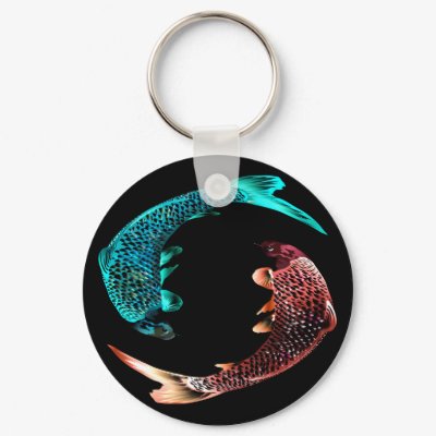 Blue and Gold Fish Keychain by willlapuerta