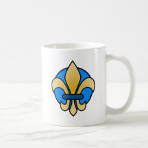 Blue and Gold Fleur De Lis Coffee Mugs