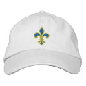 Blue and Gold Fleur De Lis Hat embroidered hats by 777Images Blue and Gold Fleur De Lis Hat embroidered hats