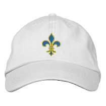Blue and Gold Fleur De Lis Hat embroidered hats by 777Images Blue and Gold Fleur De Lis Hat embroidered hats