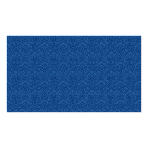 Blue and Gold Floral Damask Placecards Business Card Template (back side)