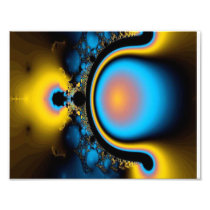 Blue and Gold Fractal Art Photo
