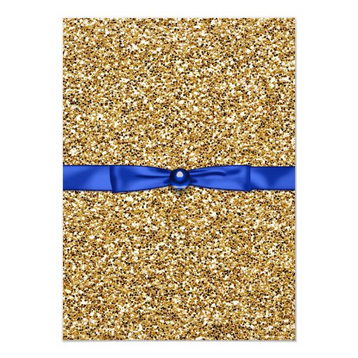 Blue and Gold Glitter Graduation Announcements