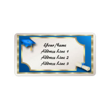 Blue and Gold Grauation Address Labels
