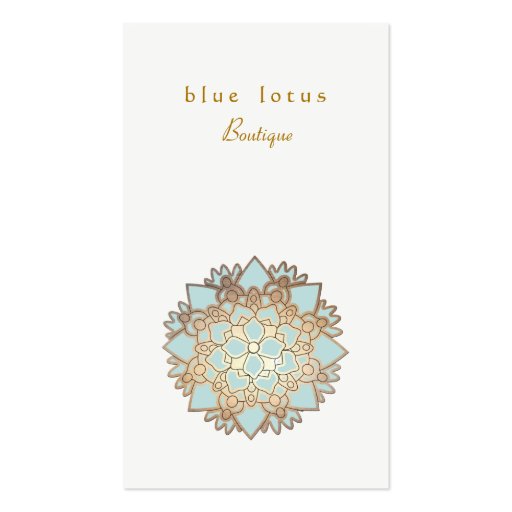 Blue and Gold Lotus Flower  Business Card (front side)
