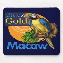 Blue and Gold Macaw Mousepad by CrazyParrotLady Blue and Gold Macaw Mousepad
