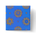 BLUE AND GOLD MEDALLIONS Button