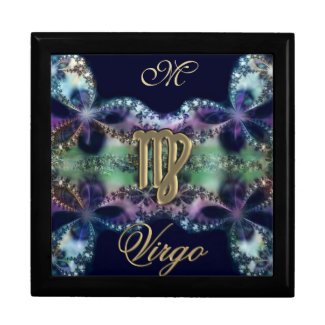 Blue and Gold Monogram Zodiac Sign Virgo Gift Box