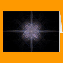 Blue and Gold Mottled Fractal Art Star cards