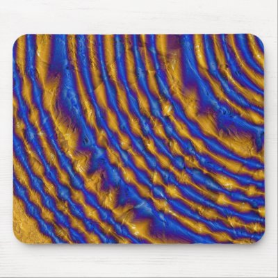 Blue and Gold Paint Spiral Mouse Mat by Abstraction