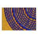 Blue and Gold Paint Spiral posters