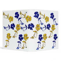 Blue and Gold Pop Floral Binder