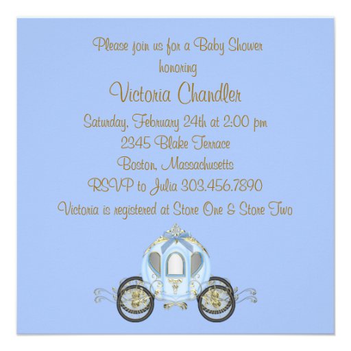 Blue and Gold Prince Baby Shower Invitations