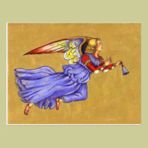 Blue and Gold Renaissance Angel PostCard postcards