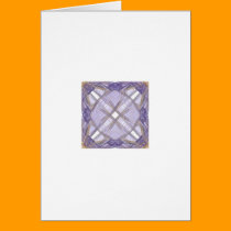 Blue and Gold Ribbon Fractal Art Square cards