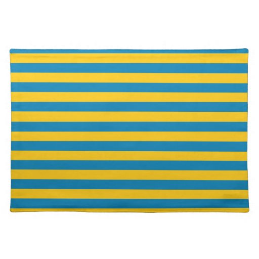 Blue and Gold Stripes Placemat Zazzle