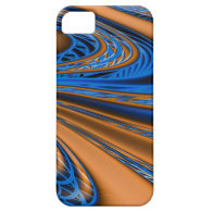 Blue and Gold Swirls iPhone 5 Covers