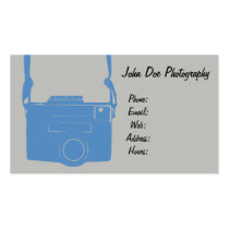 Blue and Gray Retro Film Camera Business Card business cards