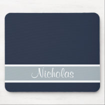 Blue and Gray with Name mousepads