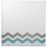 Blue and Gray Zig Zag Pattern Cloth Napkins