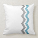 Blue and Gray Zig Zag Pattern Throw Pillows