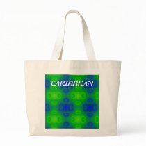 Blue and Green Abstract Art Canvas Bag