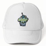 blue and green argyle cupcake hats
