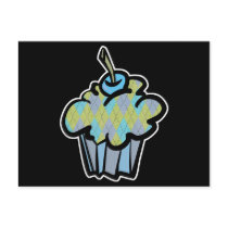 blue and green argyle cupcake postcards