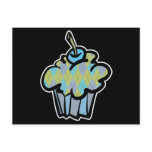 blue and green argyle cupcake postcards