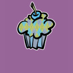 blue and green argyle cupcake