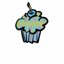blue and green argyle cupcake t-shirts