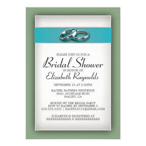 Blue and Green Bridal Shower Invitations